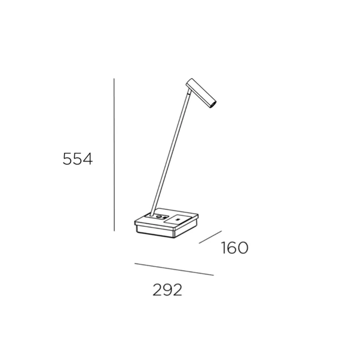 ELA Black Elegant Directional Table Light With Wireless Device Charge - ID 10746