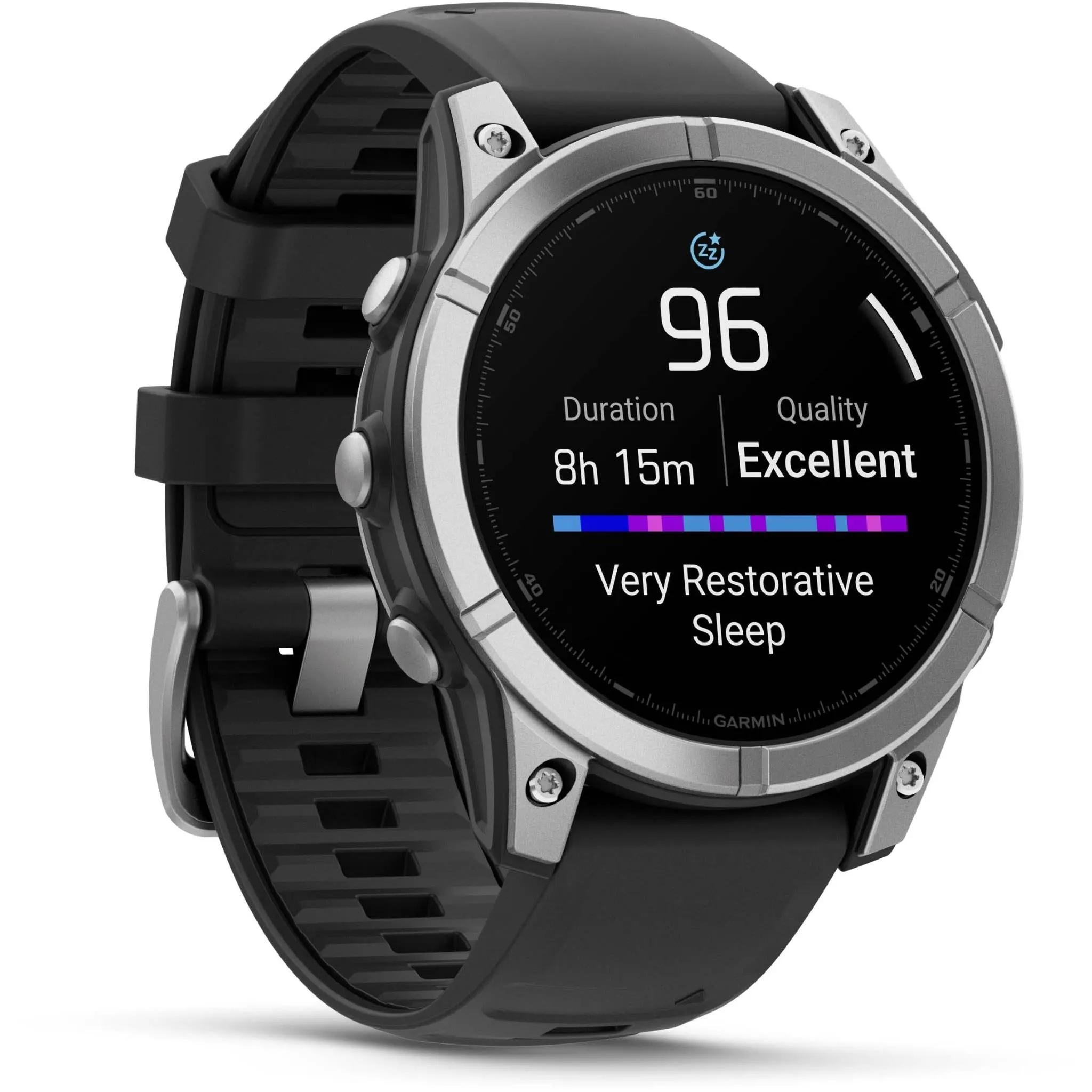 Garmin fenix® E 47mm Stainless Steel with Black Band