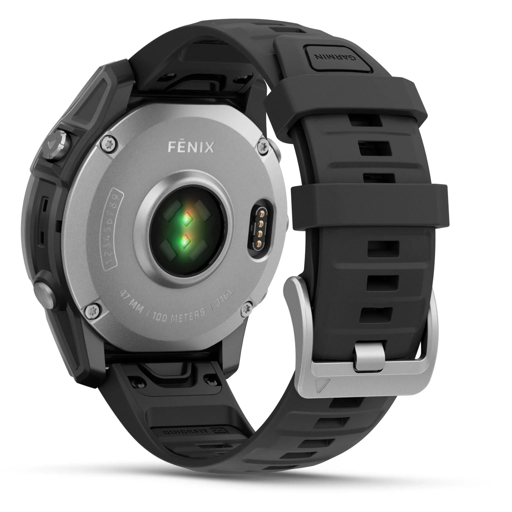 Garmin fenix® E 47mm Stainless Steel with Black Band