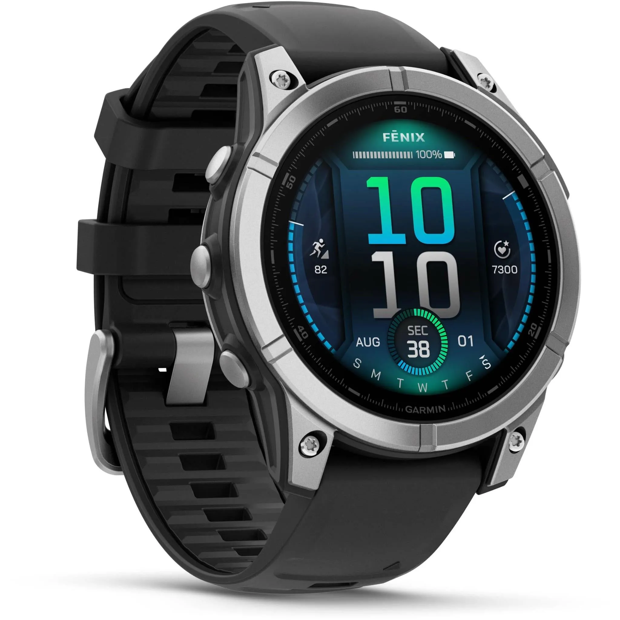 Garmin fenix® E 47mm Stainless Steel with Black Band