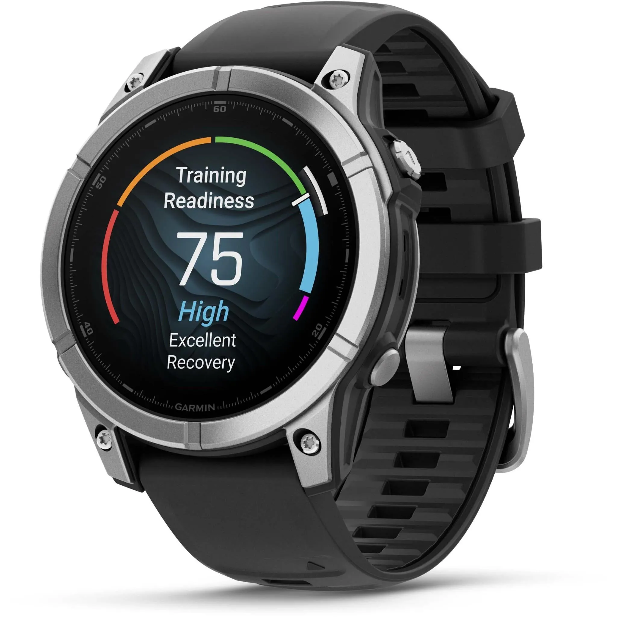 Garmin fenix® E 47mm Stainless Steel with Black Band