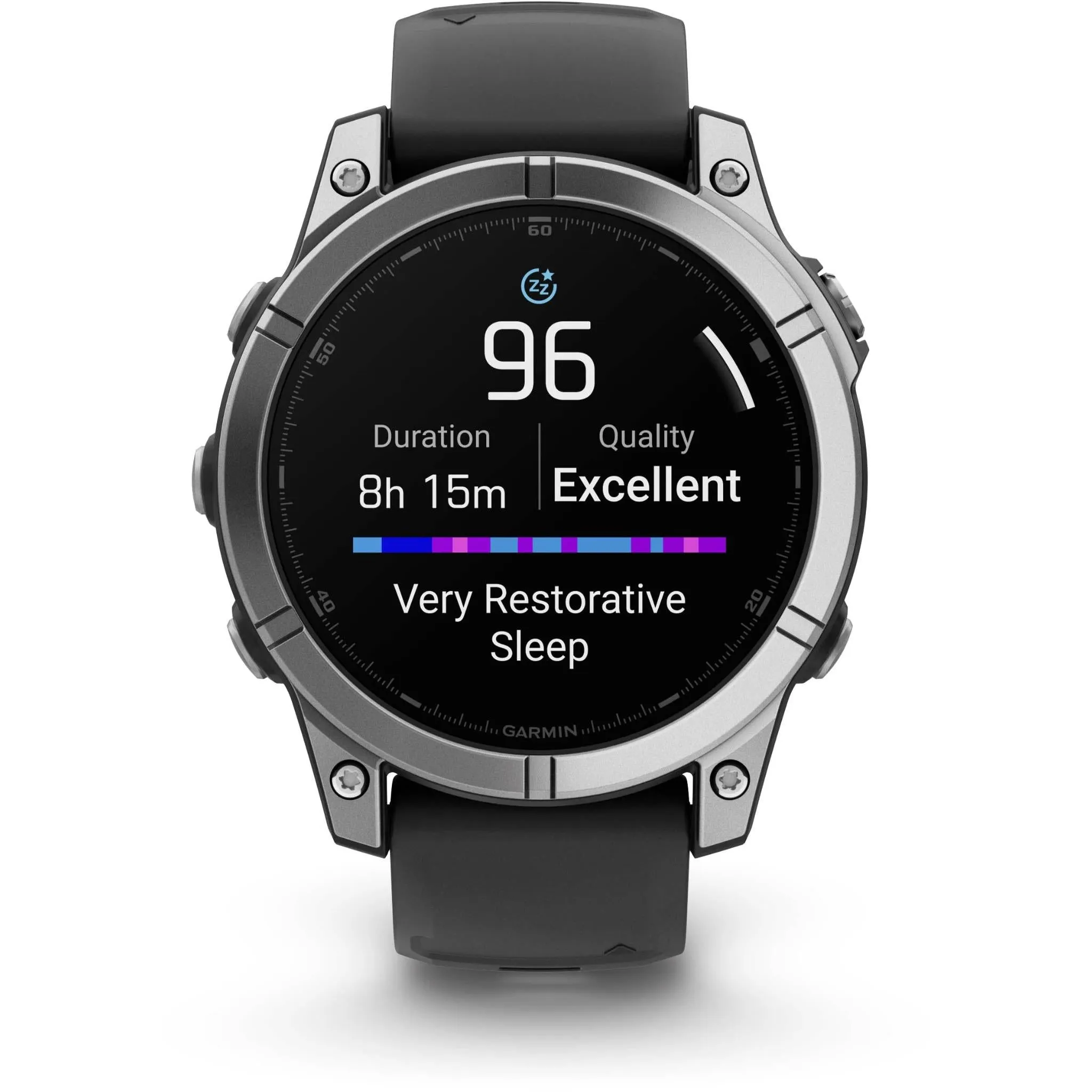 Garmin fenix® E 47mm Stainless Steel with Black Band
