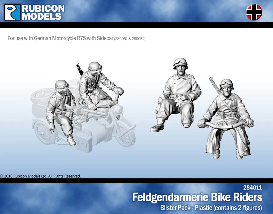 German Motorcycle R75 with Sidecar (DAK) and Feldgendarmerie Bike Crew Bundle