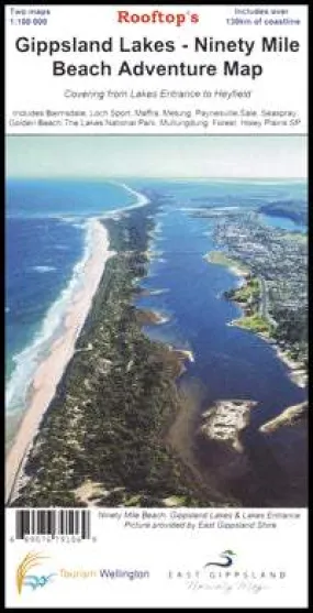 Gippsland Lakes-Ninety Mile Beach Adventure Road Map (1st Edition) by Rooftop Maps (2007)