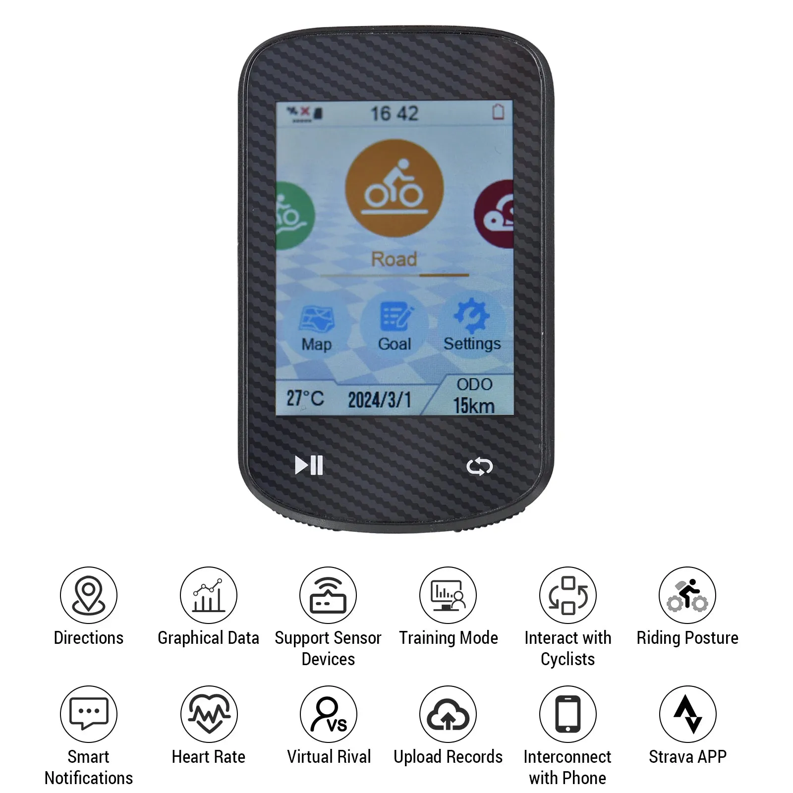 GPS Bike Computer Wireless Waterproof GLONASS ANT  Sensor and BT Compatible Offline Maps Gyroscope Touchscreen Bicycle Computer