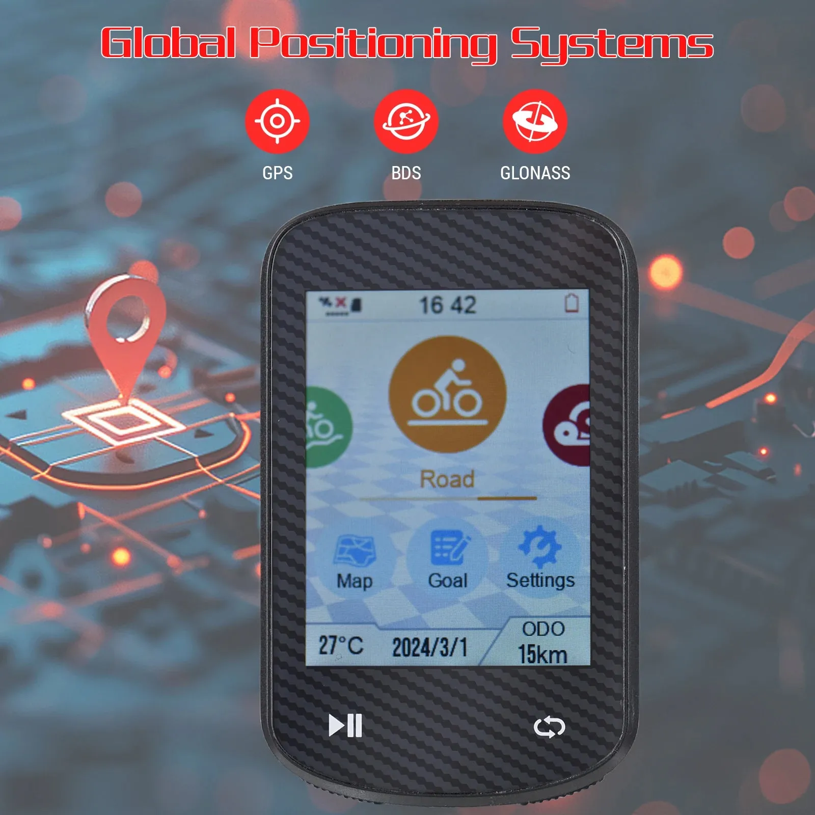 GPS Bike Computer Wireless Waterproof GLONASS ANT  Sensor and BT Compatible Offline Maps Gyroscope Touchscreen Bicycle Computer