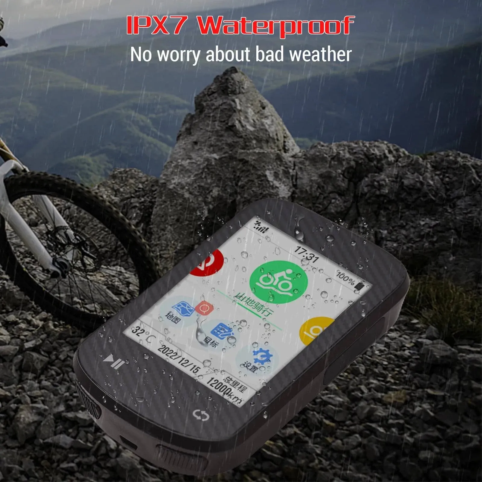 GPS Bike Computer Wireless Waterproof GLONASS ANT  Sensor and BT Compatible Offline Maps Gyroscope Touchscreen Bicycle Computer