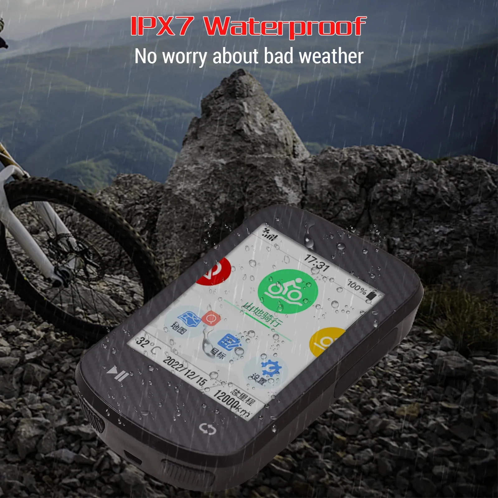 GPS Bike Computer Wireless Waterproof GLONASS ANT  Sensor and BT Compatible Offline Maps Gyroscope Touchscreen Bicycle Computer