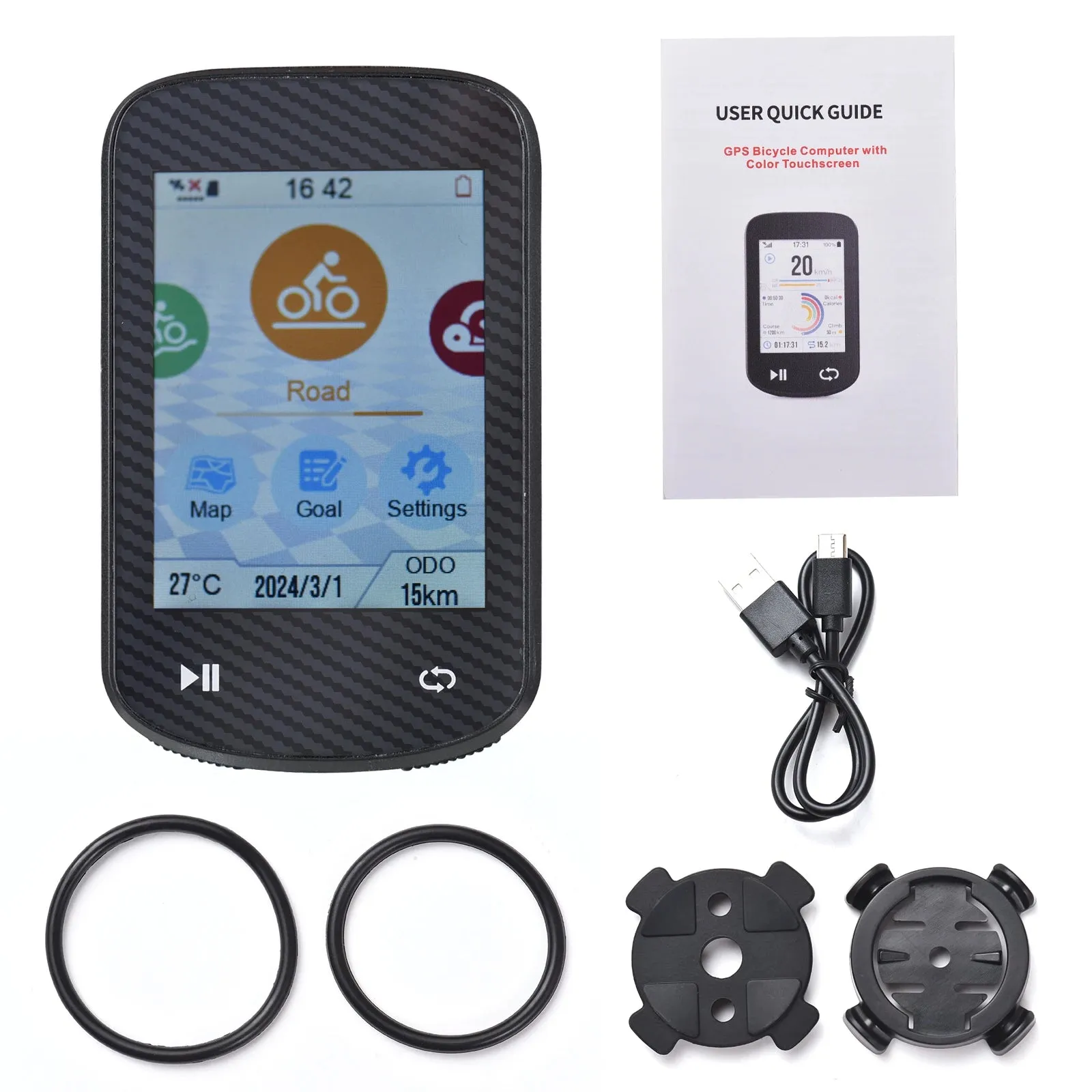 GPS Bike Computer Wireless Waterproof GLONASS ANT  Sensor and BT Compatible Offline Maps Gyroscope Touchscreen Bicycle Computer