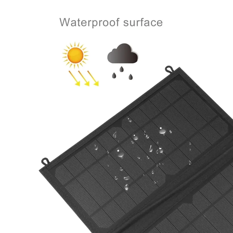 HAWEEL 12W 2 Panels Foldable Solar Panel Charger Bag with 5V / 3.1A Max Dual USB Ports, Support QC3.0 and AFC