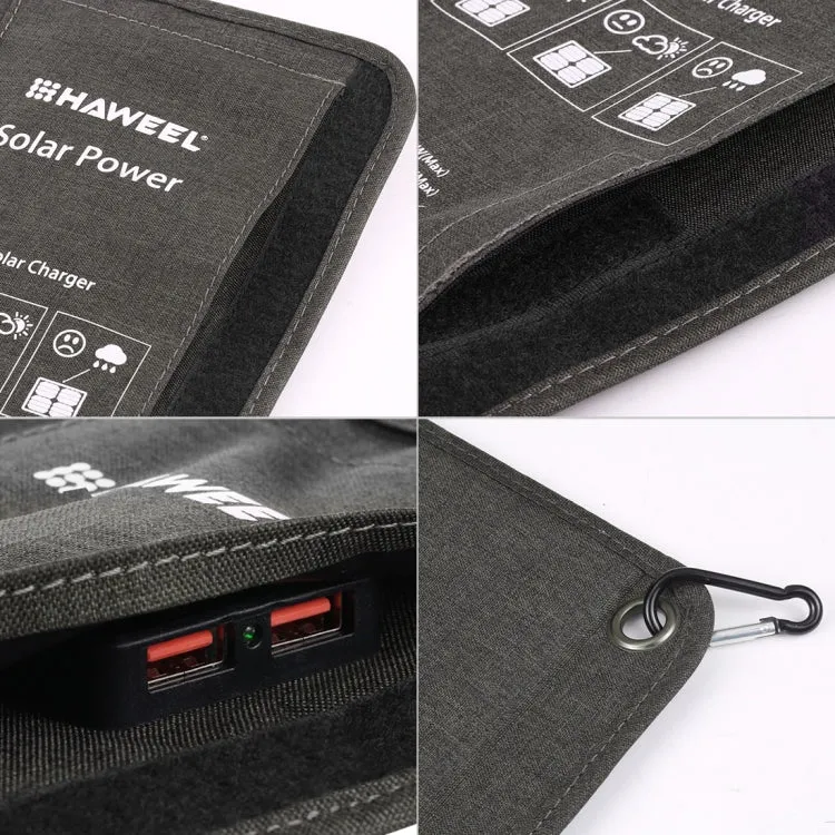 HAWEEL 21W Foldable Solar Panel Charger with 5V 3A Max Dual USB Ports
