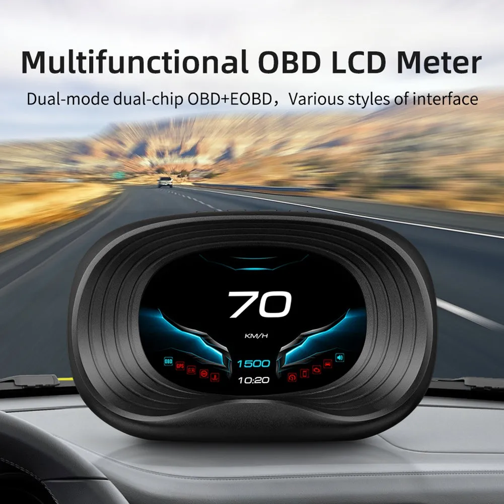 HD Car Hud Head Up Display Obd System Speedometer Speed Alarm