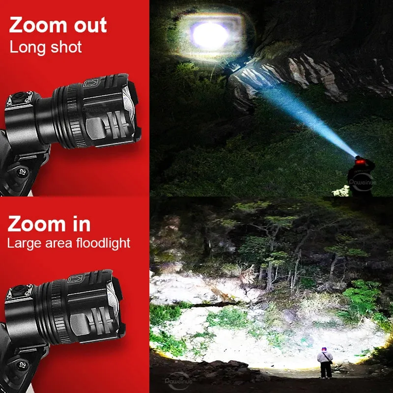 High Power Fishing Headlamp Rechargeable Light Headlight Camping Hiking Led Head Flashlights Can Be Used As A Power Bank