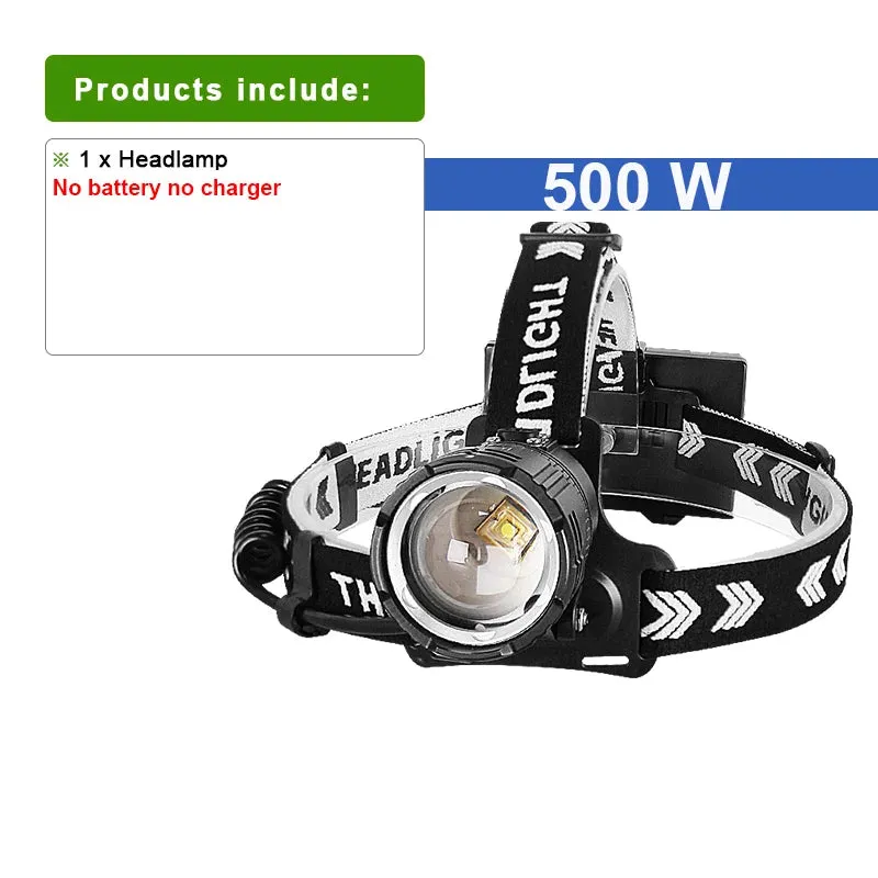High Power Fishing Headlamp Rechargeable Light Headlight Camping Hiking Led Head Flashlights Can Be Used As A Power Bank