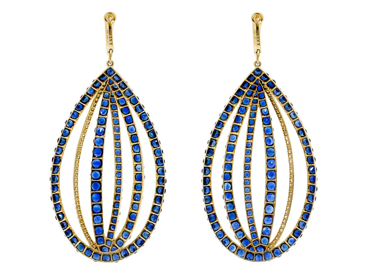 Ivy Sapphire and Diamond Oval Earrings