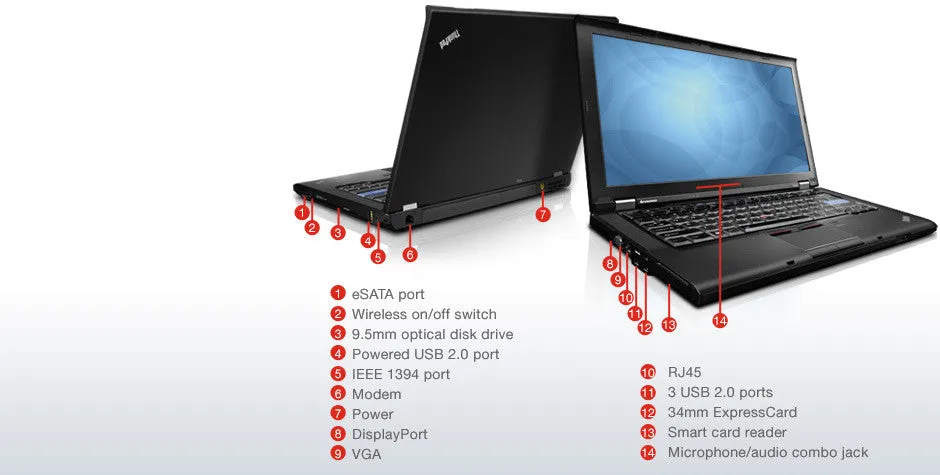 Lenovo ThinkPad T410 Laptop 14.1" Wide, Intel Core i5-520M @ 2.4Ghz | 8GB RAM | 320GB HDD | Webcam, DVDRW, Wireless AGN, 1Gbe Network  | Windows 10 Pro x64 | Certified Refurbished