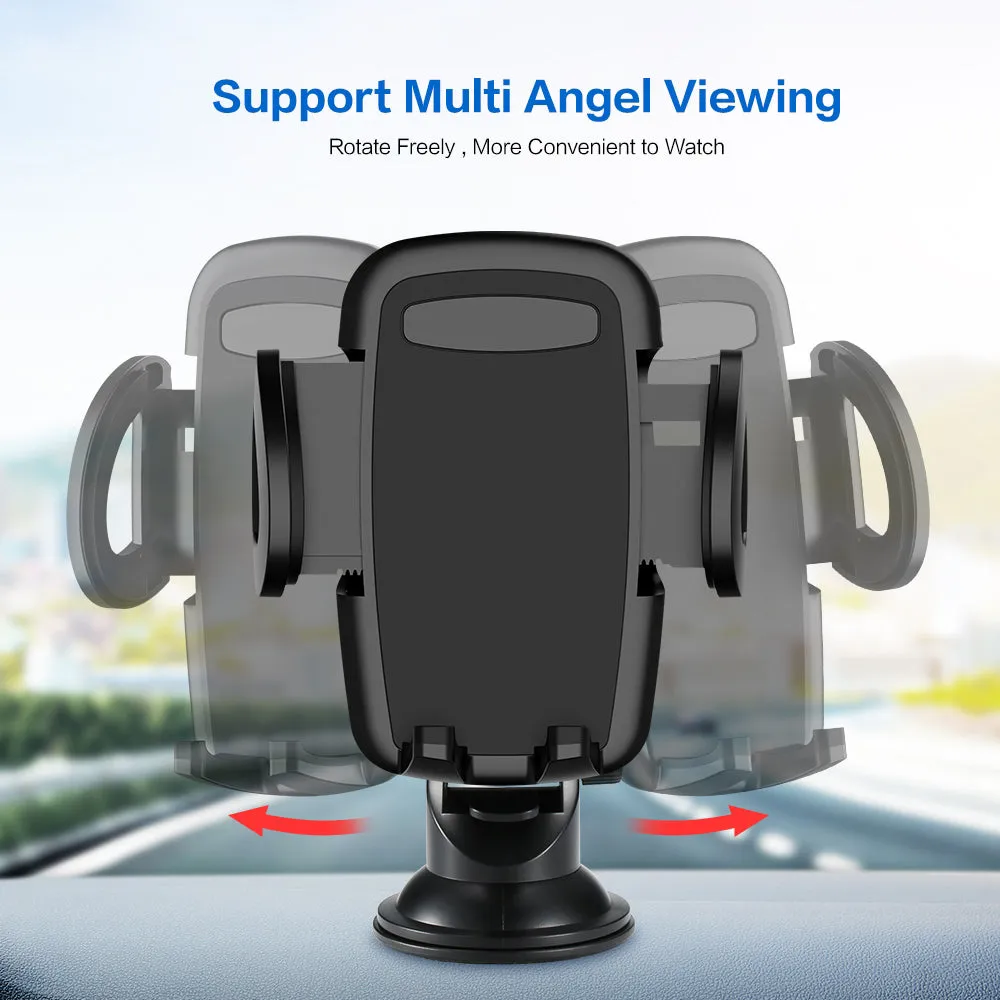 Long Telescopic Arm Universal Sticky Suction Mount - Black
