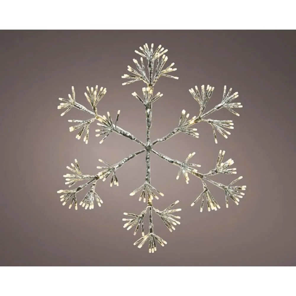 Lumineo 78cm Warm White LEDs Flashing Snowflake Decorative Christmas Light - 336 LEDs