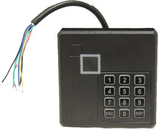 MiFare RFID Reader with Numeric Keypad for PIN with RFID Reader 13.5Mhz Weigand Standard built in, for access with Card, PIN, or Card   PIN