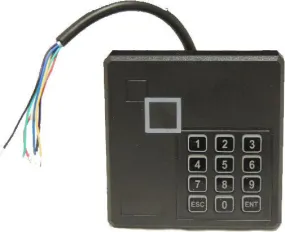 MiFare RFID Reader with Numeric Keypad for PIN with RFID Reader 13.5Mhz Weigand Standard built in, for access with Card, PIN, or Card   PIN