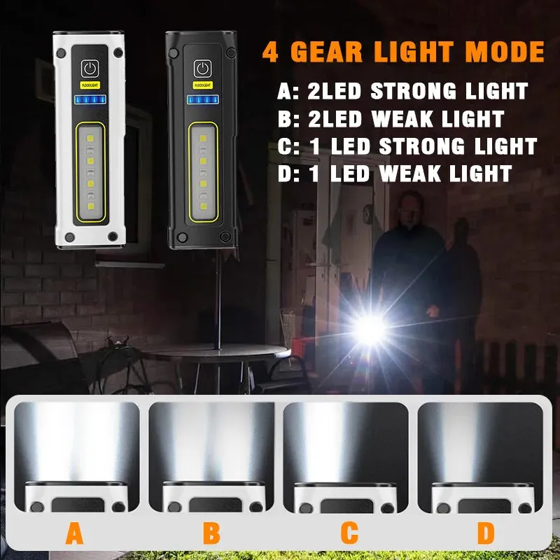 Mini Dual Light Source Flashlight TYPE-C Fast Charging Multi-function Working Torch with Magnet
