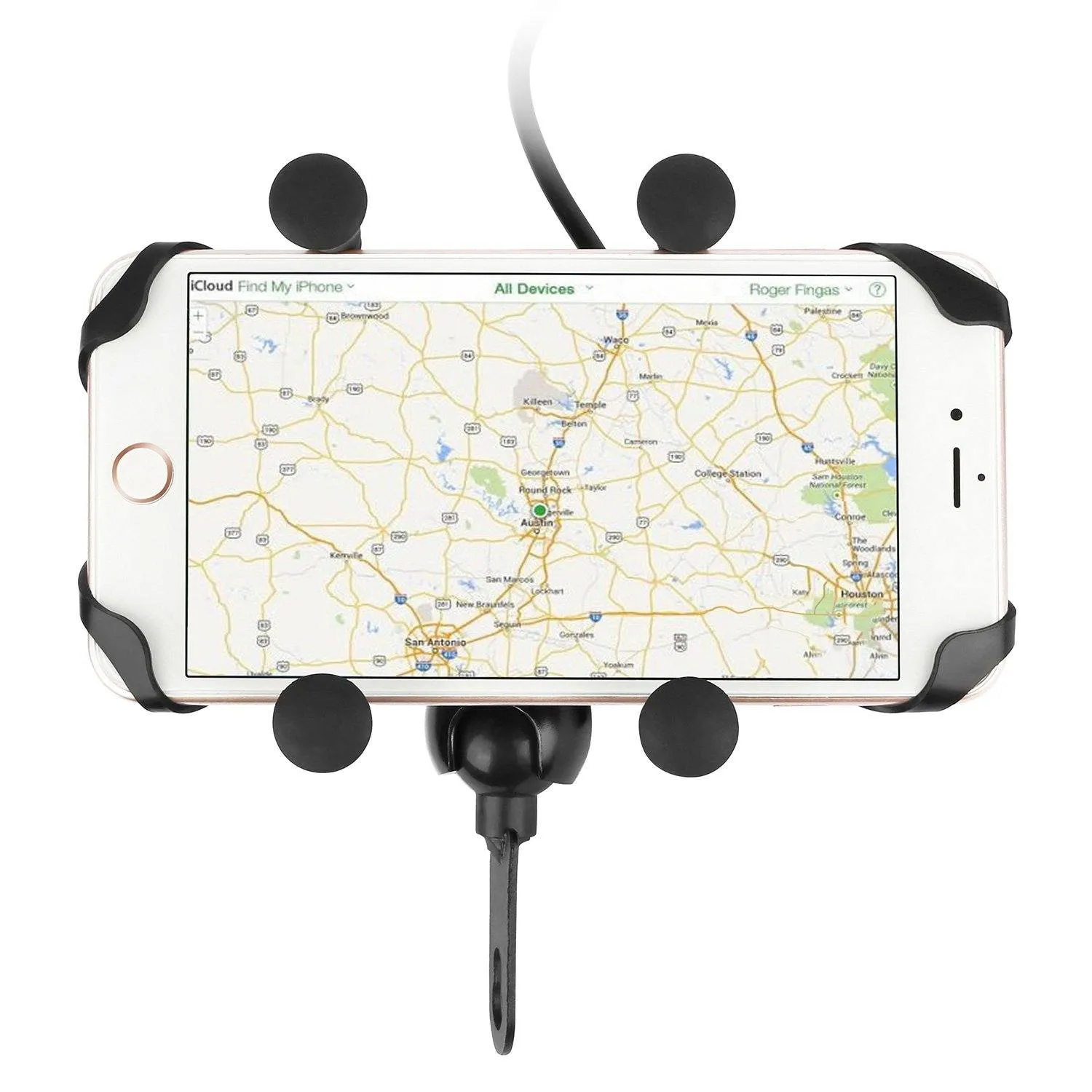 Motorcycle Handlebar Mount Holder with USB Charger