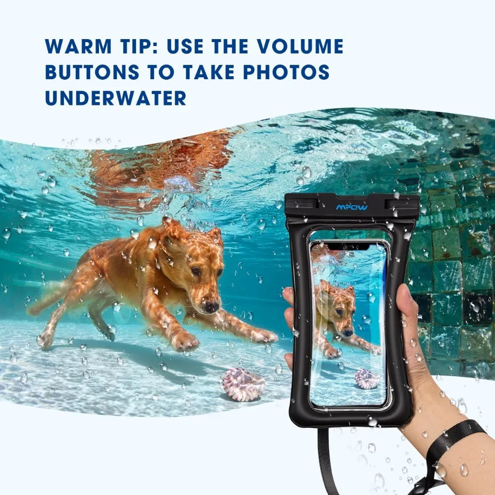 Mpow IPX8 Waterproof Bag Case Universal 6.5 inch Mobile Phone Bag Swim Case Take Photo Under water For iPhone Xs Samsung Huawei