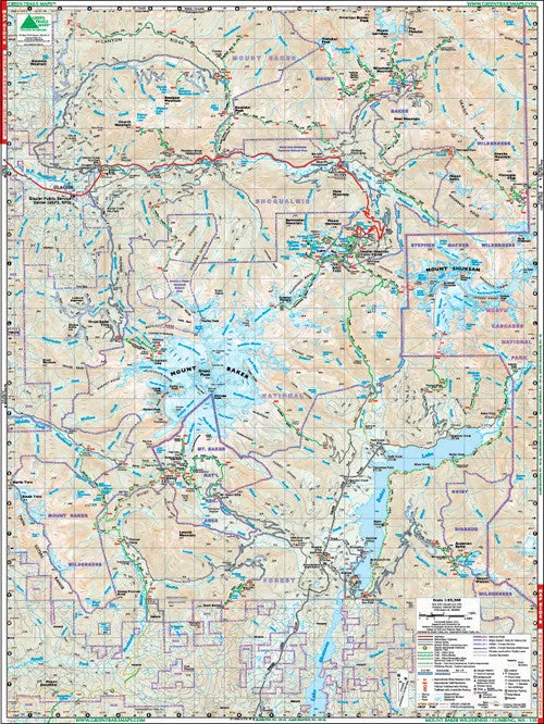 Mt Baker Climbing Map 13X