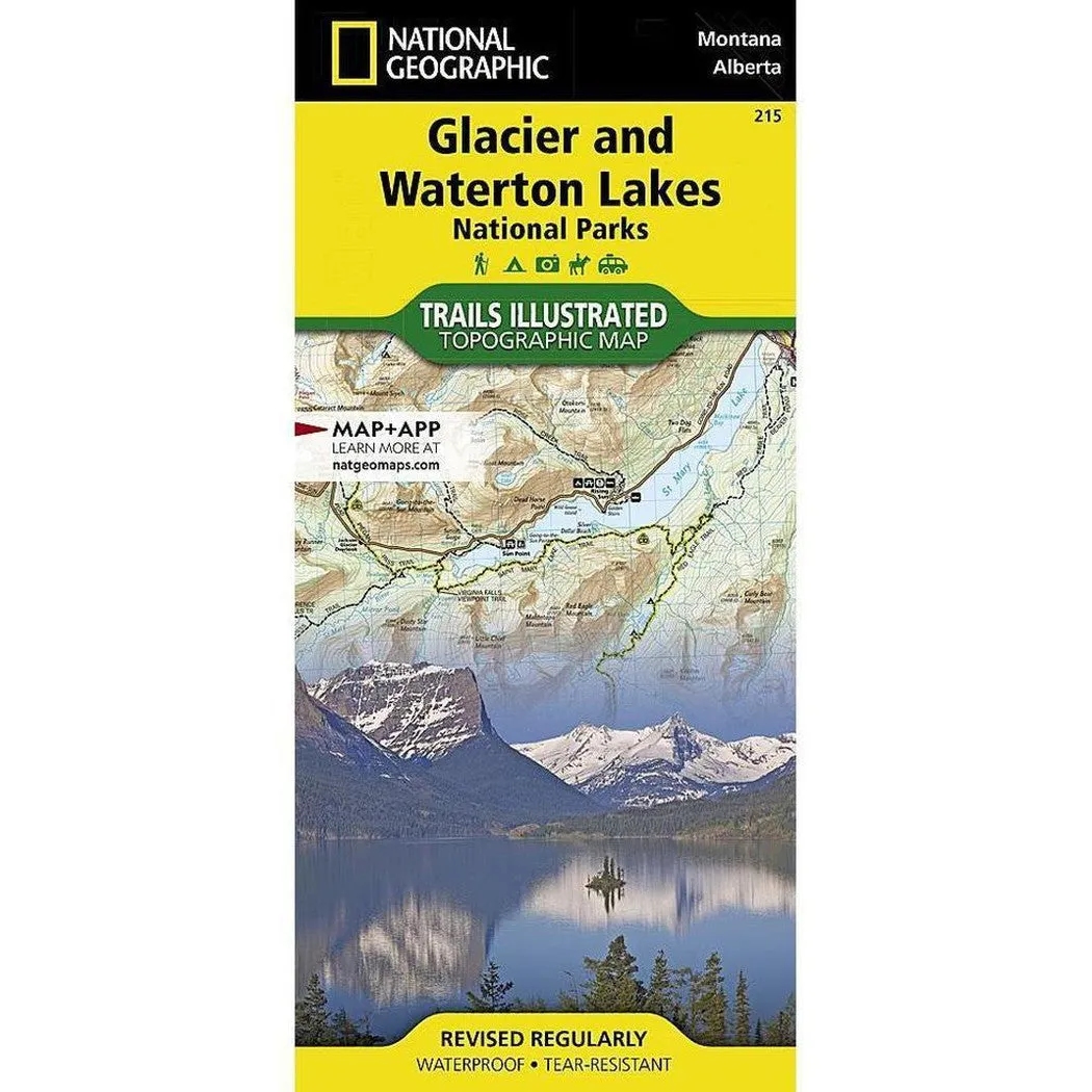 National Geographic Trails Illustrated Glacier and Waterton Lakes National Parks Map