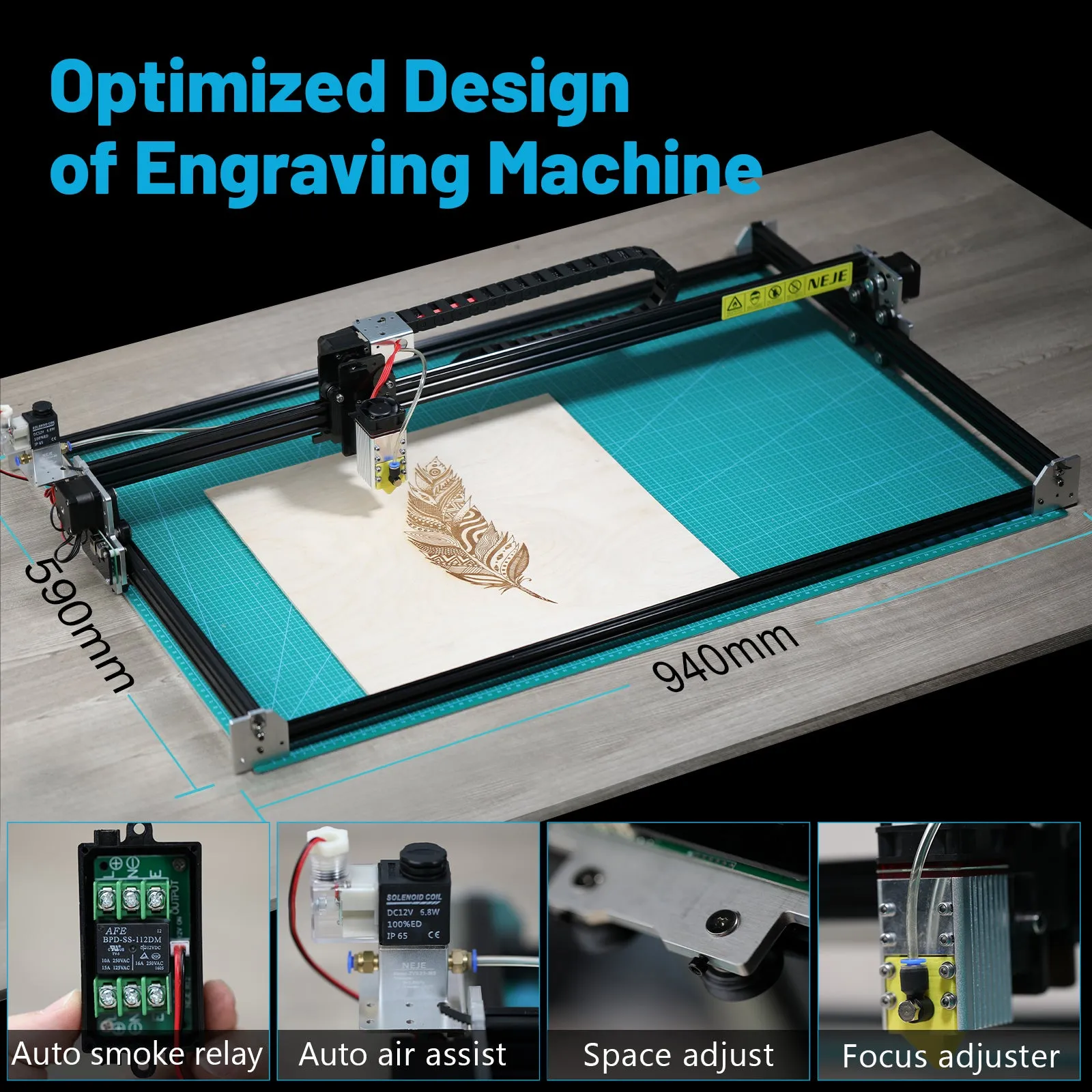 NEJE 3 MAX: LARGE AREA PROFESSIONAL DIODE LASER ENGRAVER AND CUTTTER