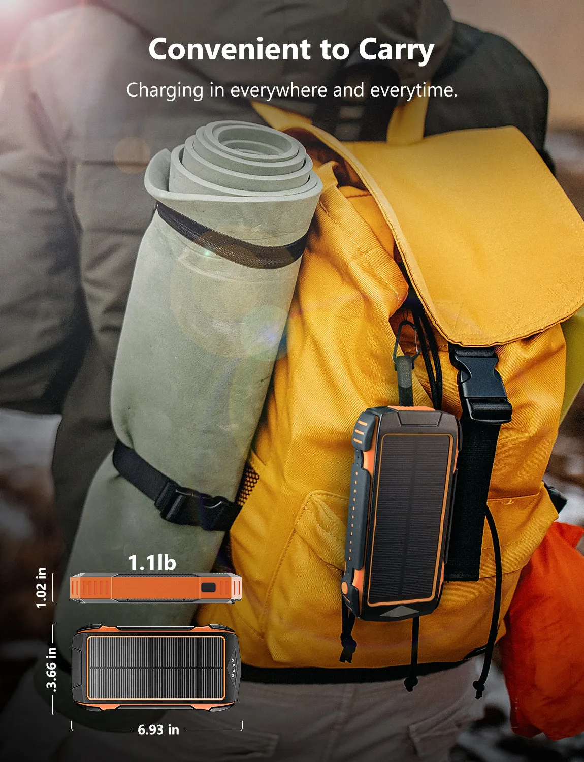 NexiGo E21 Solar Power Bank 20000mAh