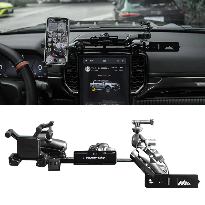 NEXT-GEN FORD RANGER & RAPTOR Center console CELL PHONE, UHF HOLDER , GOPRO Mounting Bracket