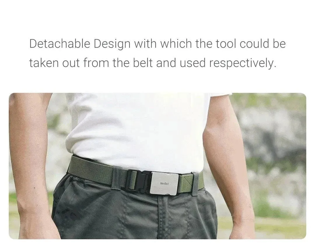NexTool Outdoor Multi Functional Men Waist Belt Buckle Repair Tool Screwdrivers Scissors File Bottle Opener SIM Card Pin Remover
