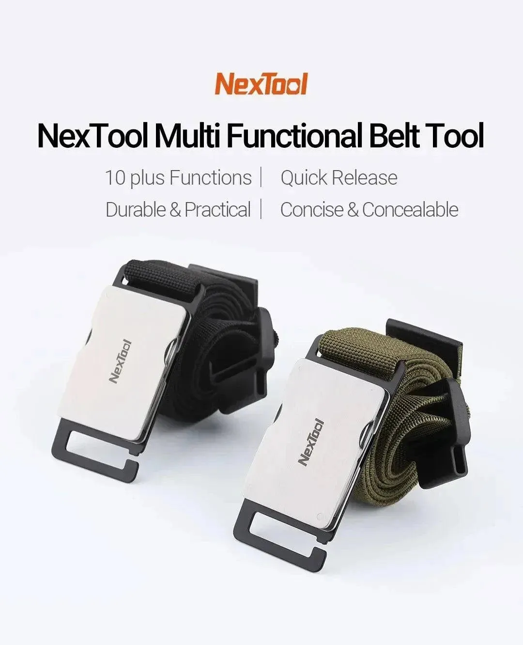 NexTool Outdoor Multi Functional Men Waist Belt Buckle Repair Tool Screwdrivers Scissors File Bottle Opener SIM Card Pin Remover
