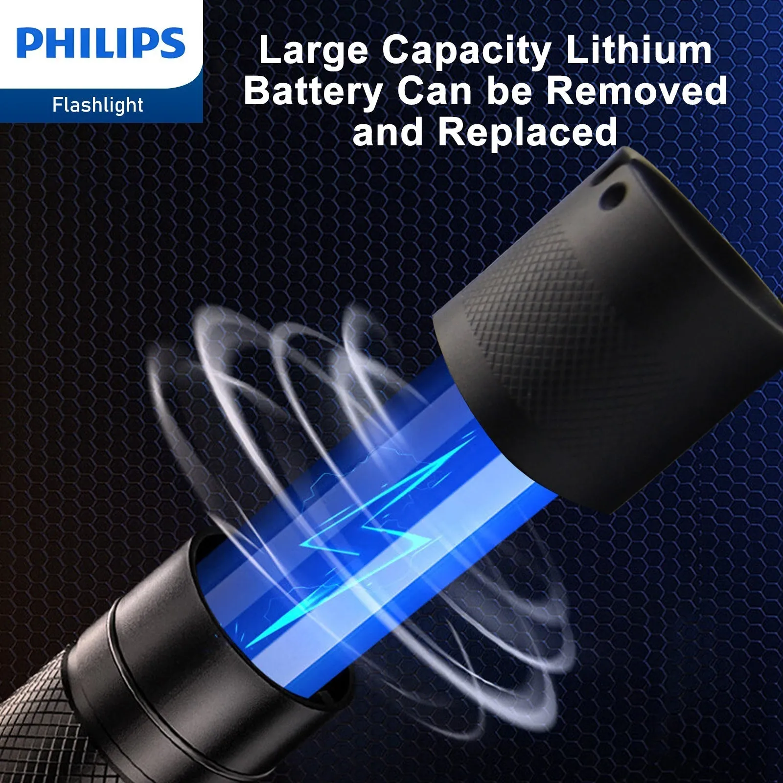 Philips SFL5805R Rechargeable LED Flashlight 1200 Lumens (Black)