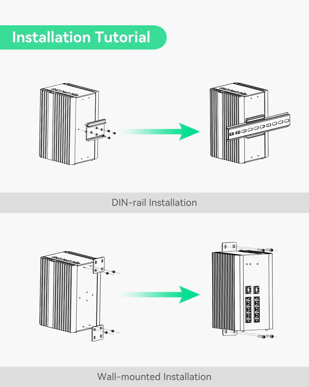 (POE-SW708GM-DC12V) Industrial 8 Ports Full Gigabit Managed POE Switch with DC12~57V Input