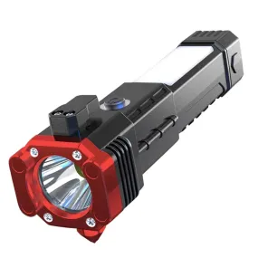 Portable LED Flashlight Multifunctional Work Light Power Bank Emergencies Safety Hammer Waterproof for Car Adventure Inspection