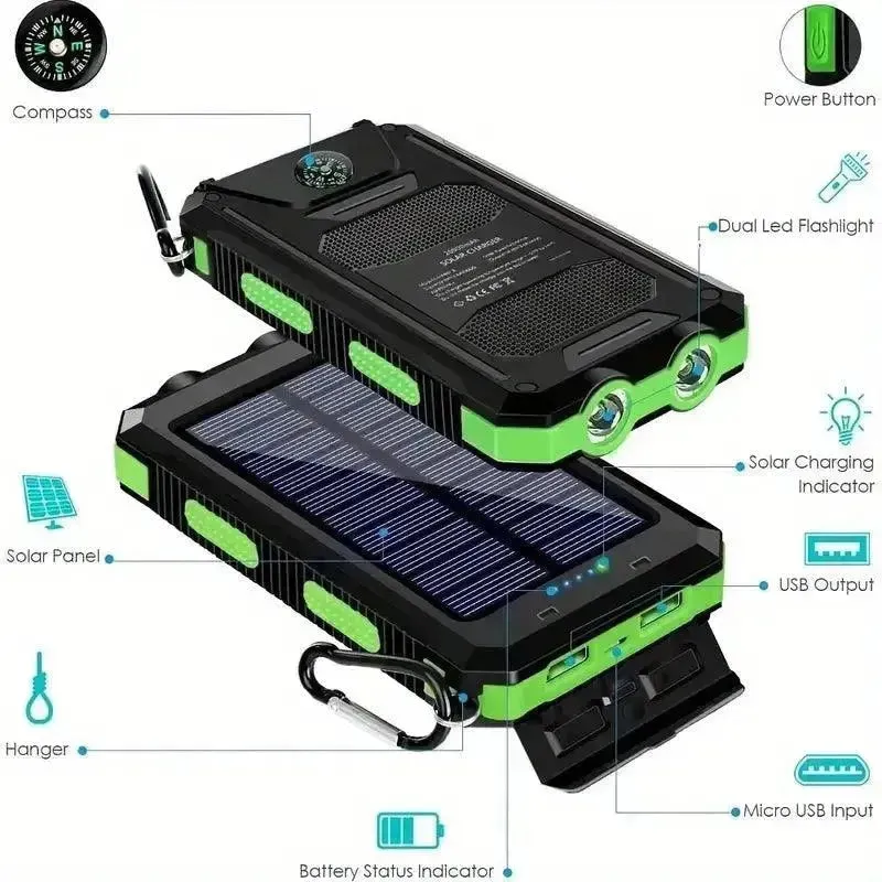 Portable Solar Energy Mobile Adventure Power Bank (7000 mAh)