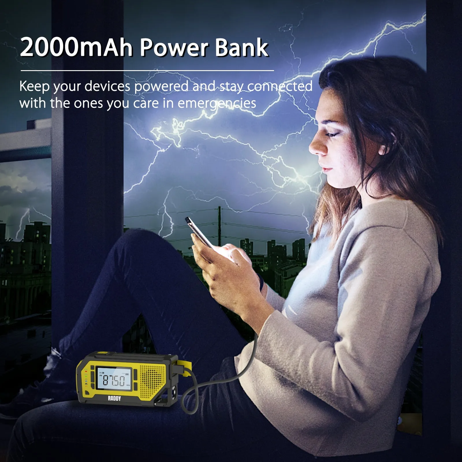 Raddy NW3 Emergency Weather Radio | NOAA Alert | Hand Crank Solar Power [DISCONTINUED]