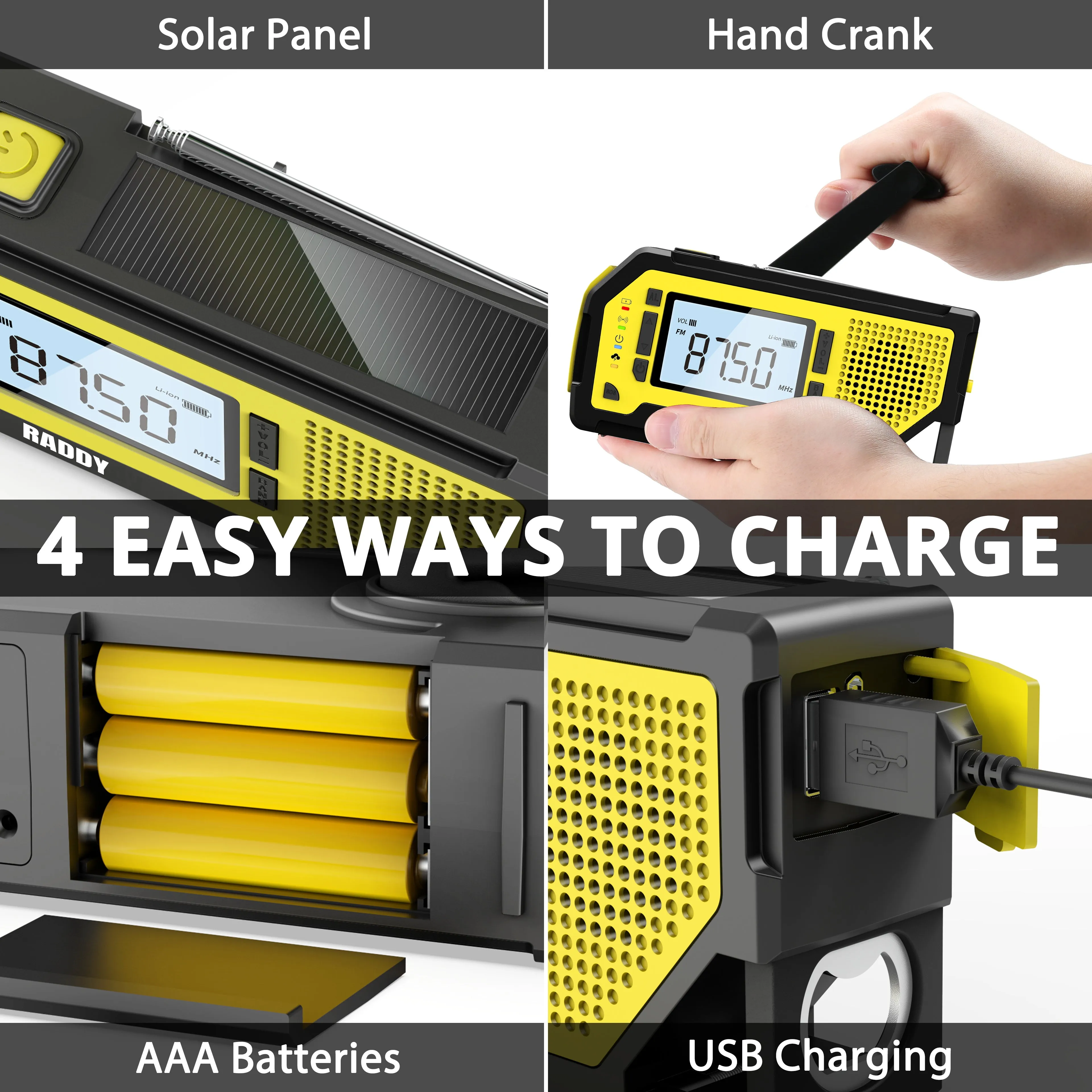 Raddy NW3 Emergency Weather Radio | NOAA Alert | Hand Crank Solar Power [DISCONTINUED]