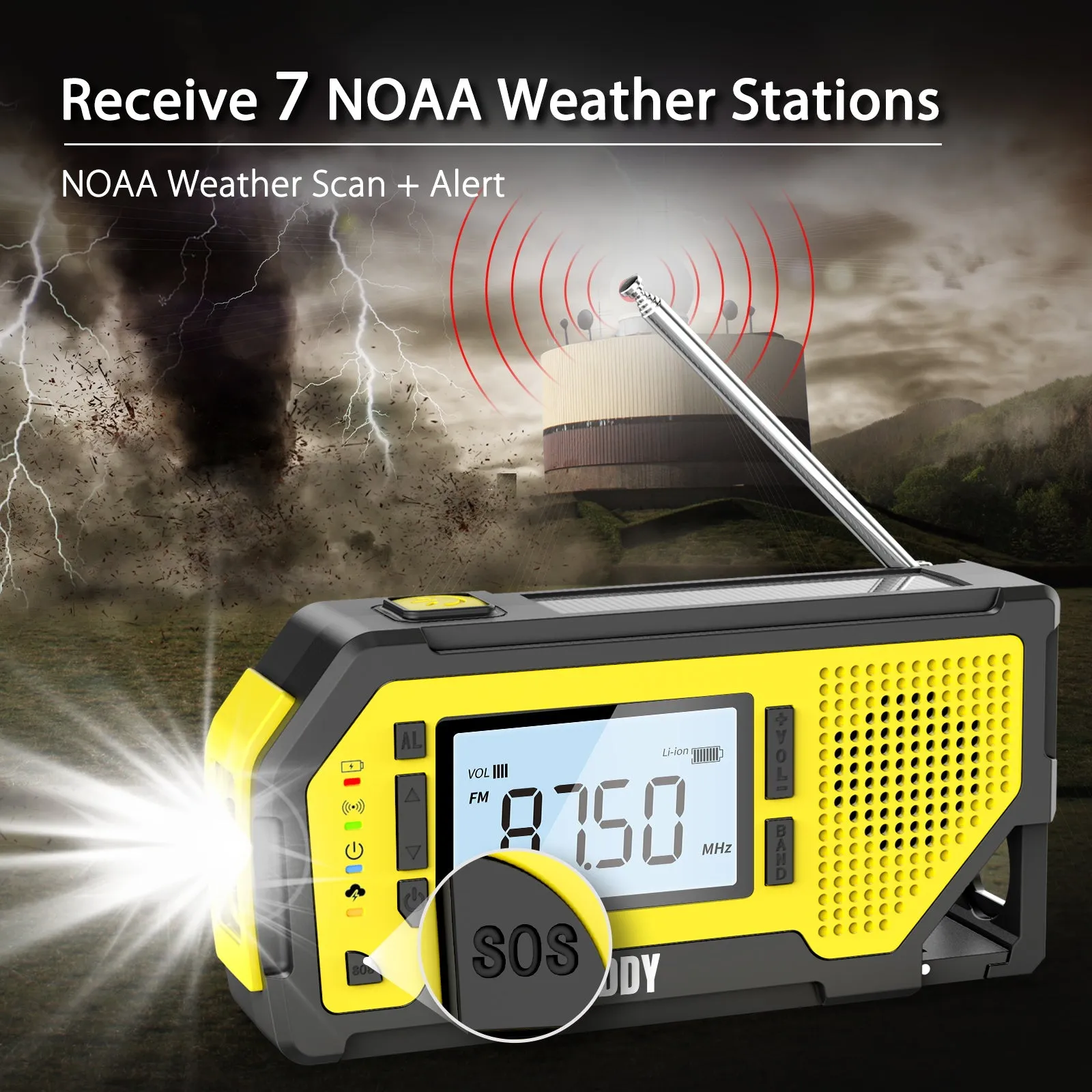 Raddy NW3 Emergency Weather Radio | NOAA Alert | Hand Crank Solar Power [DISCONTINUED]
