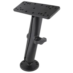 RAM Mount 1in Diameter Ball Mount with Long Double Socket Arm, 6.25in x 2in Rectangle Base & 2.5in Round Base (AMPS Pattern)