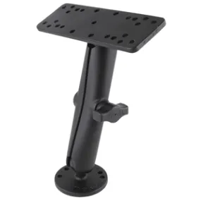 RAM Mount 1in Diameter Ball Mount with Long Double Socket Arm, 6.25in x 2in Rectangle Base & 2.5in Round Base (AMPS Pattern)