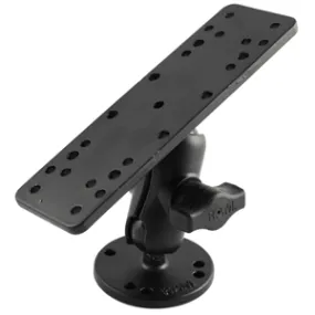 RAM Mount 1in Diameter Ball Mount with Short Double Socket Arm, 6.25in x 2in Rectangle Base & 2.5in Round Base (AMPS Pattern)