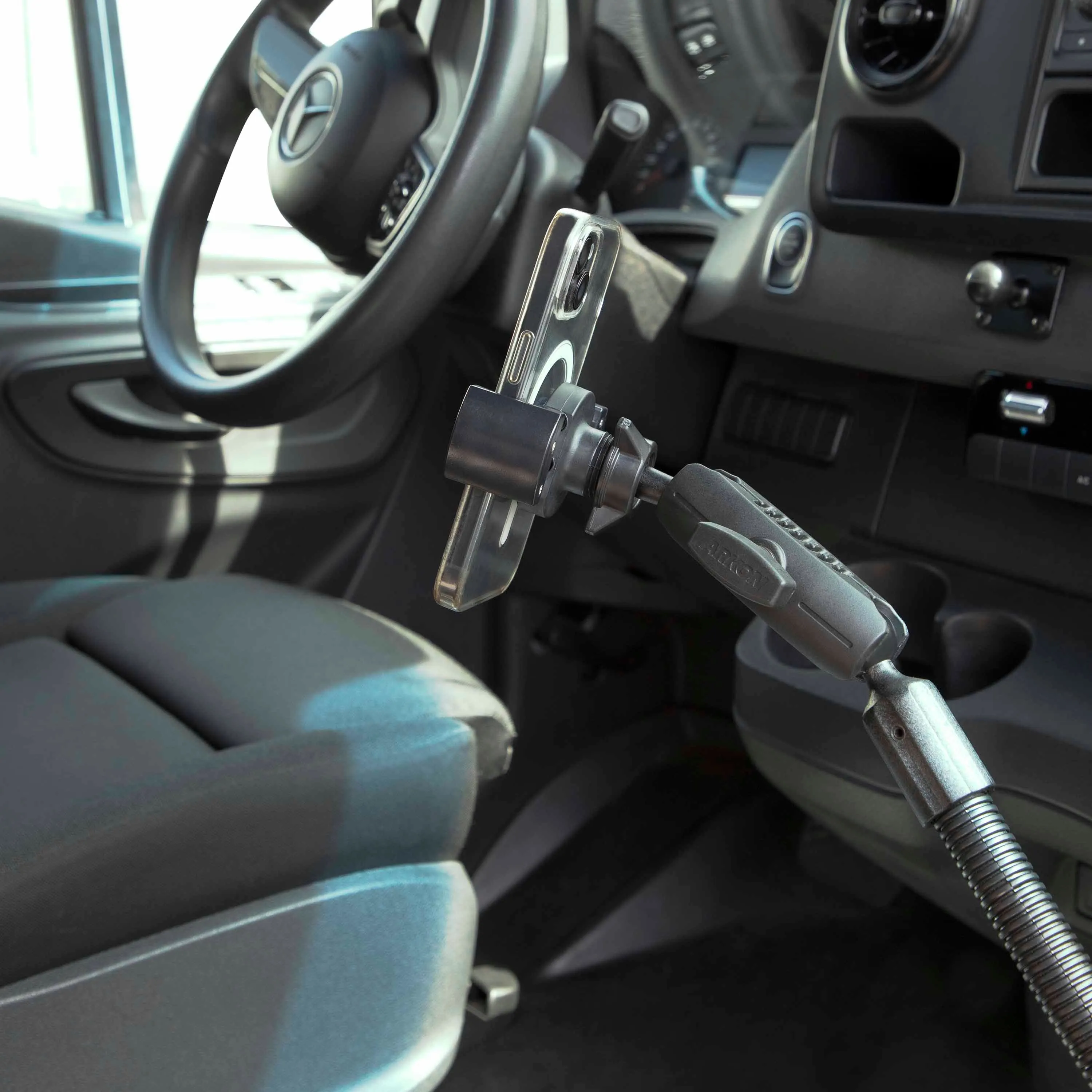 RoadVise® Heavy-Duty Seat Rail or Floor Phone Mount