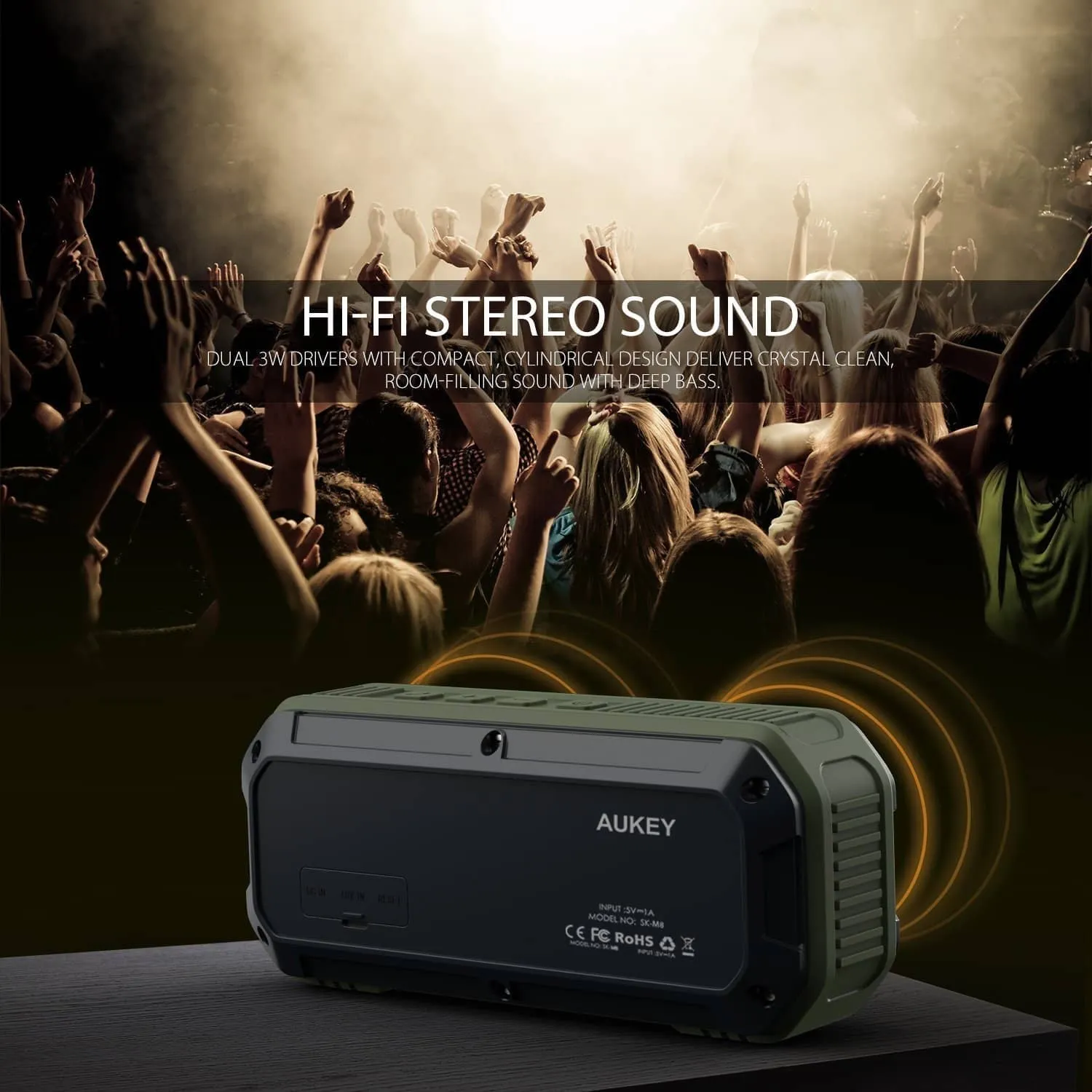 SK-M8 IP64 Outdoor Waterproof Wireless bluetooth speaker
