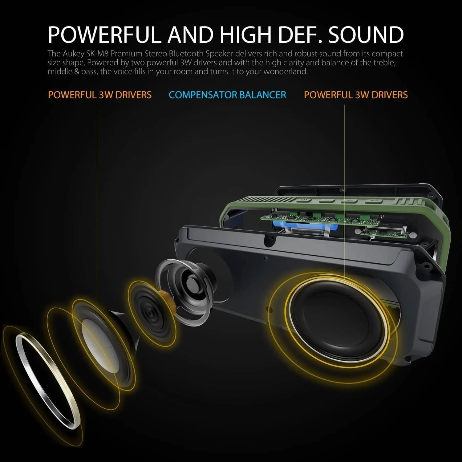 SK-M8 IP64 Outdoor Waterproof Wireless bluetooth speaker
