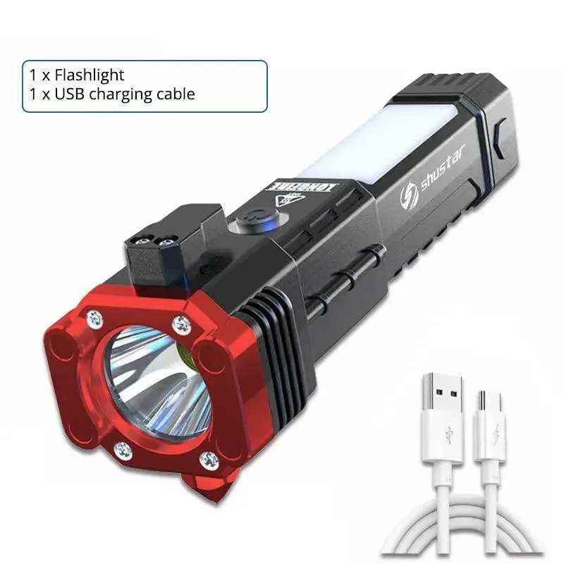 Ultimate Outdoor Flashlight Torch: Bright, Multi-functional & USB Rechargeable