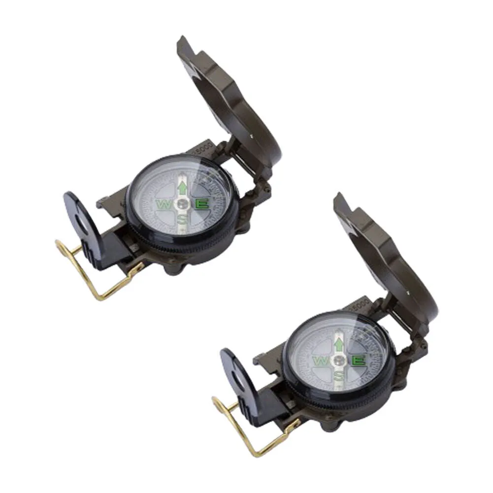 US 1-2 Pack Metal Pocket Army Style Compass Military Outdoor Adjustable luminous