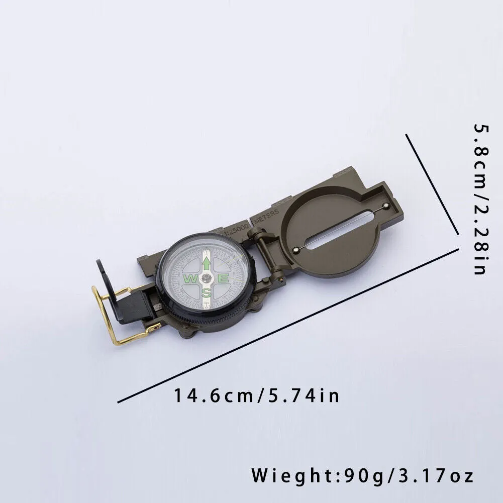 US 1-2 Pack Metal Pocket Army Style Compass Military Outdoor Adjustable luminous